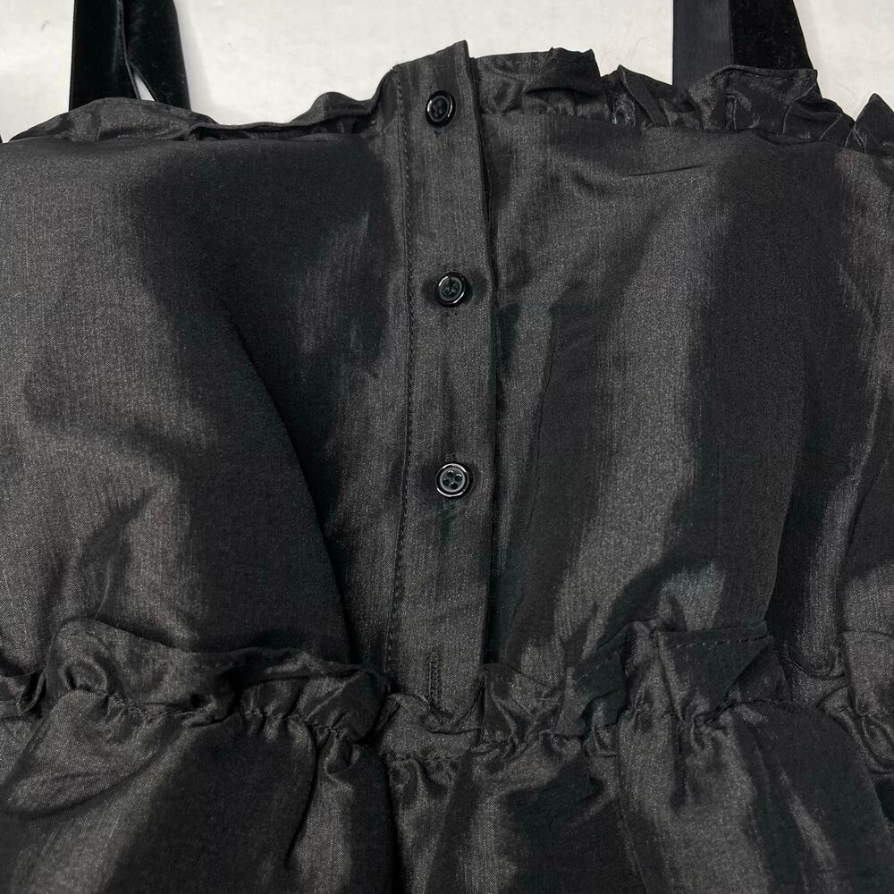 The Shirt Rochelle Behrens Veronica Taffeta Babydoll Dress size M Black - Picture 6 of 11